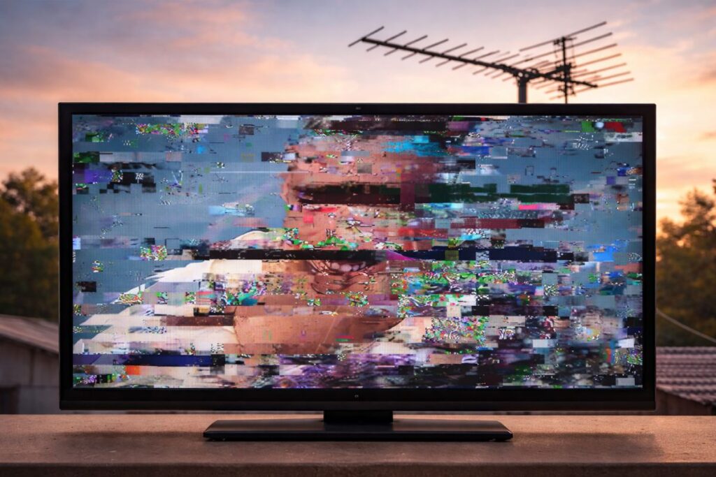 tv qui pixelise